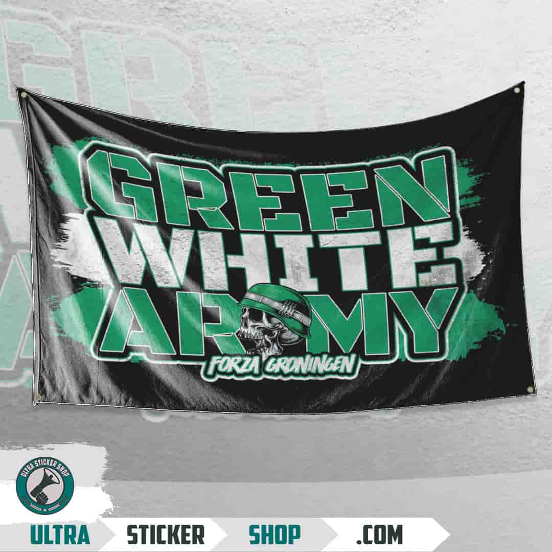 Green white army Flag