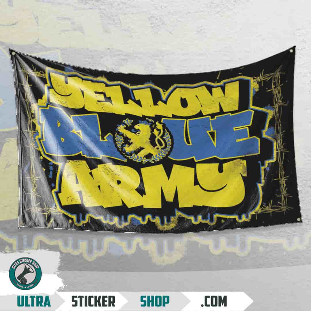 Yellow Blue Army Flag