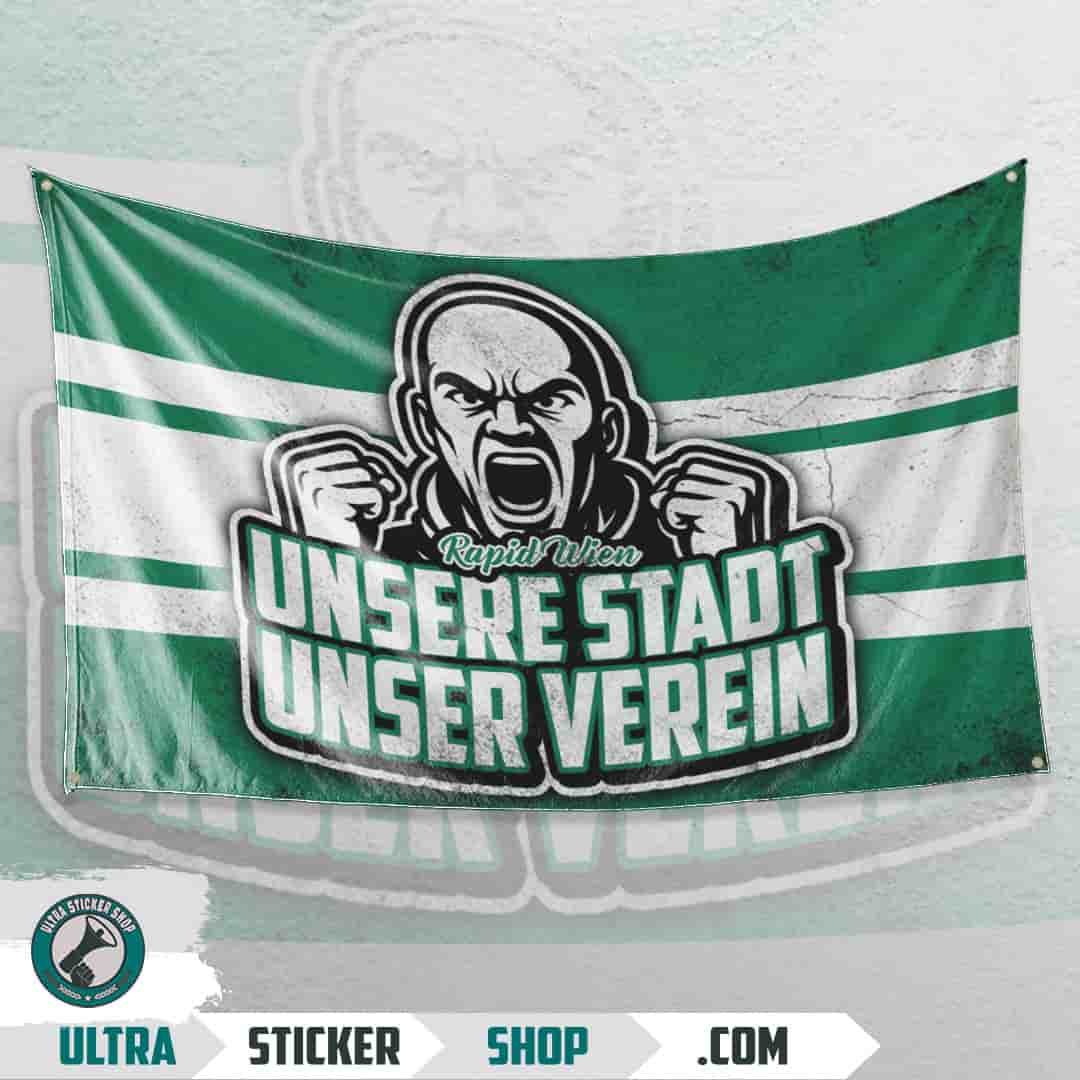 Rapid Wien Unsere Stadt unser verein Flag