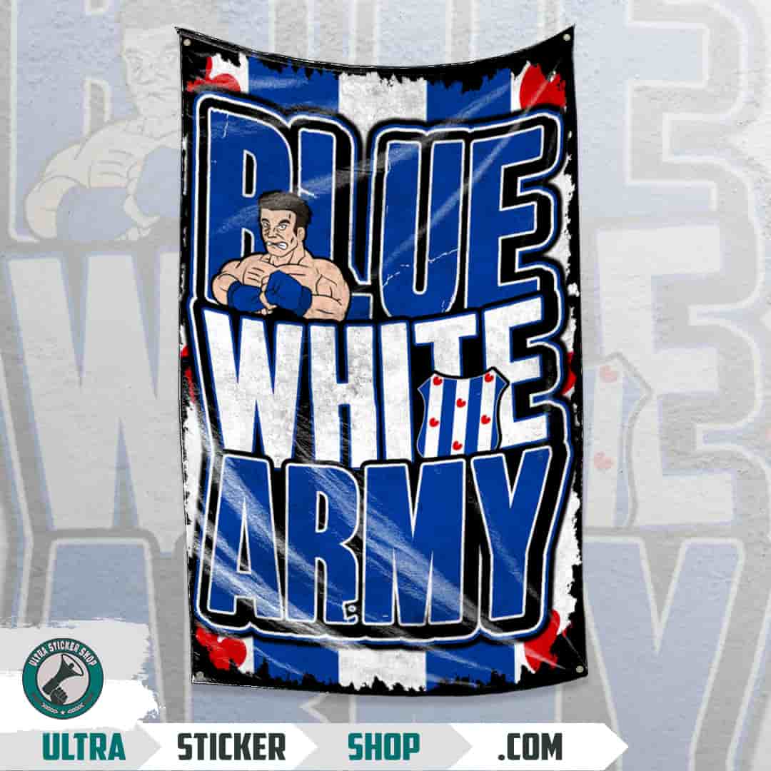 Blue white army Flag