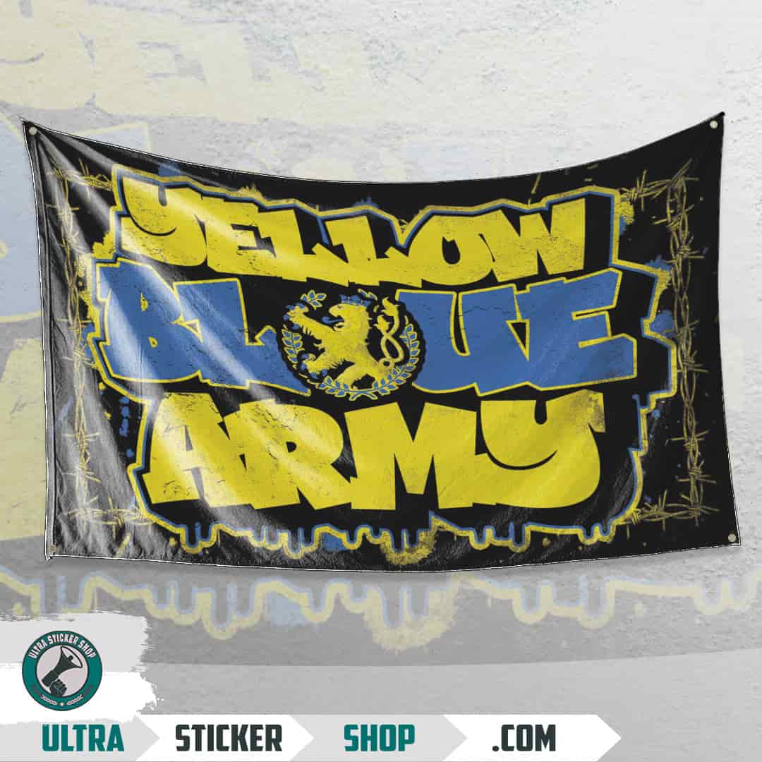 Yellow Blue Army Flag