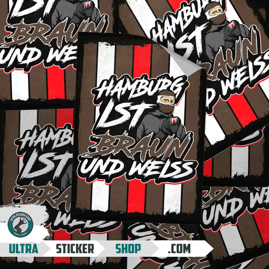 Hamburg ist Braun und Weiss Stickers