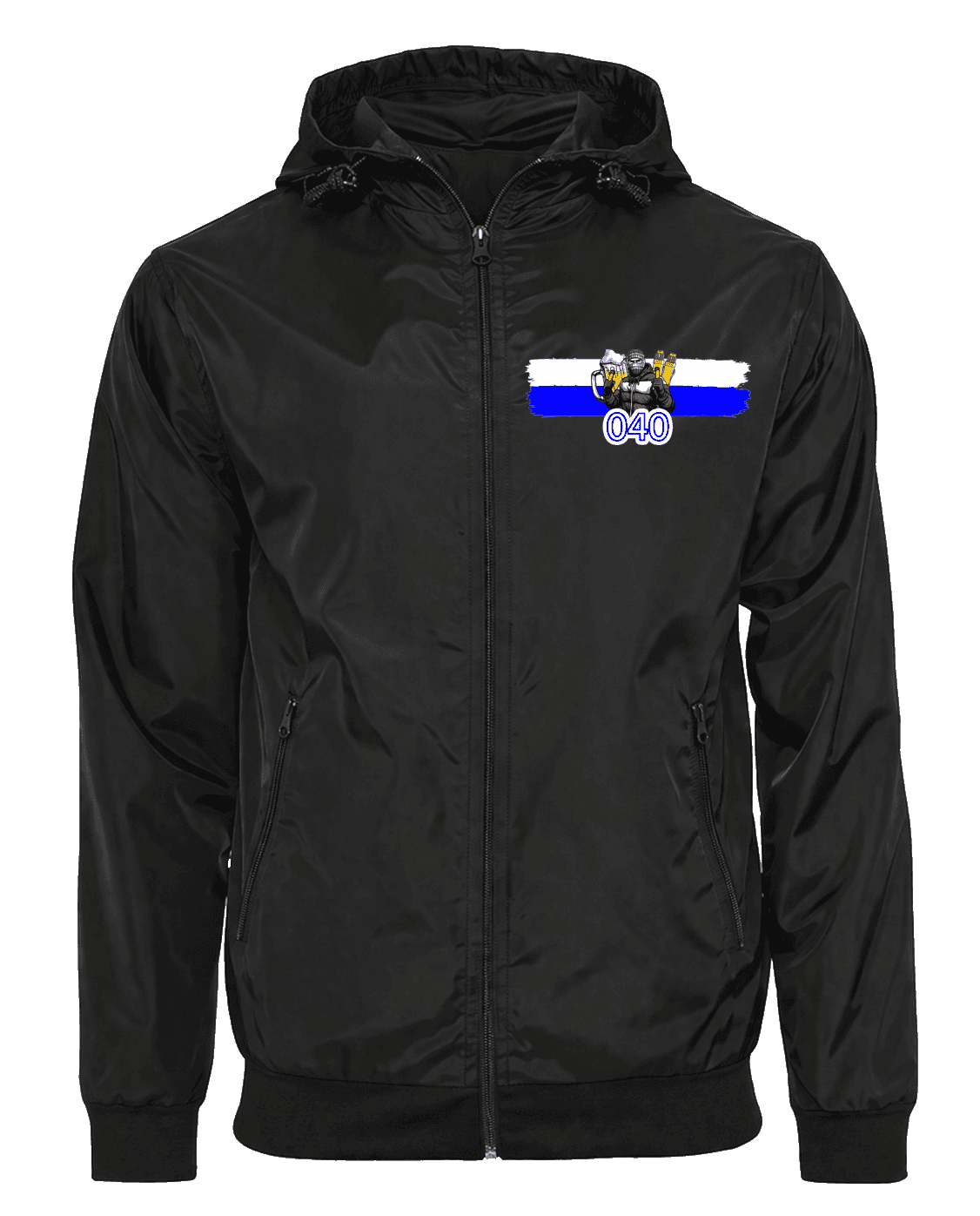 (Blauw-wit) 040 Jacket with Zip-Off Balaclava