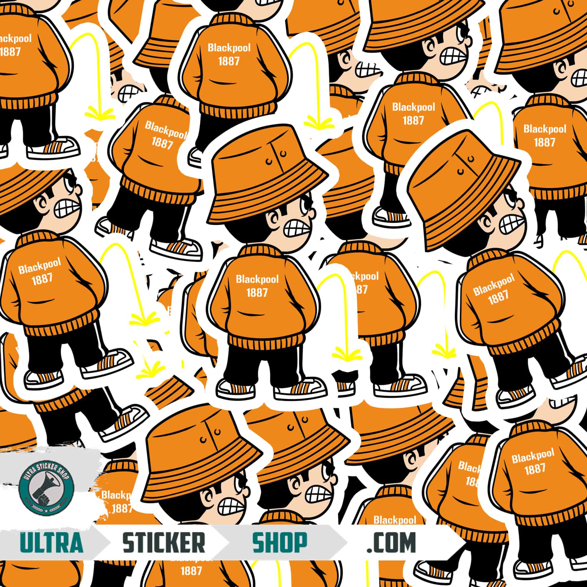 Blackpool 1887 Pee Kid Stickers