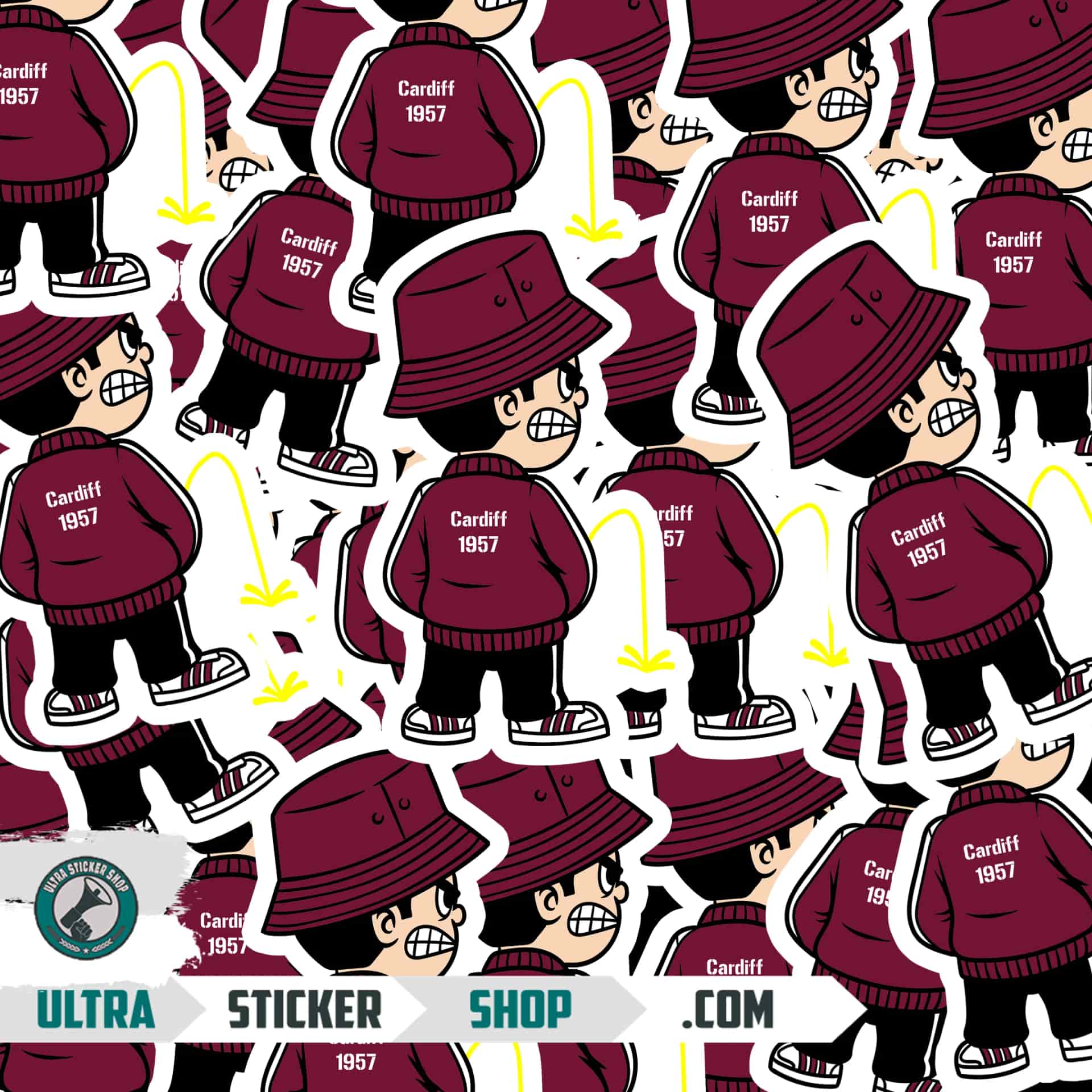 Cardiff 1957 Pee Kid Stickers