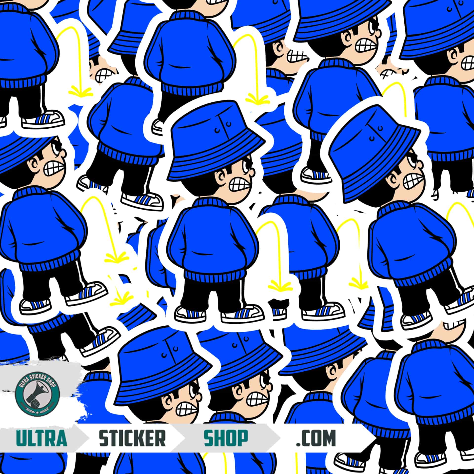 Pee kid blue Stickers