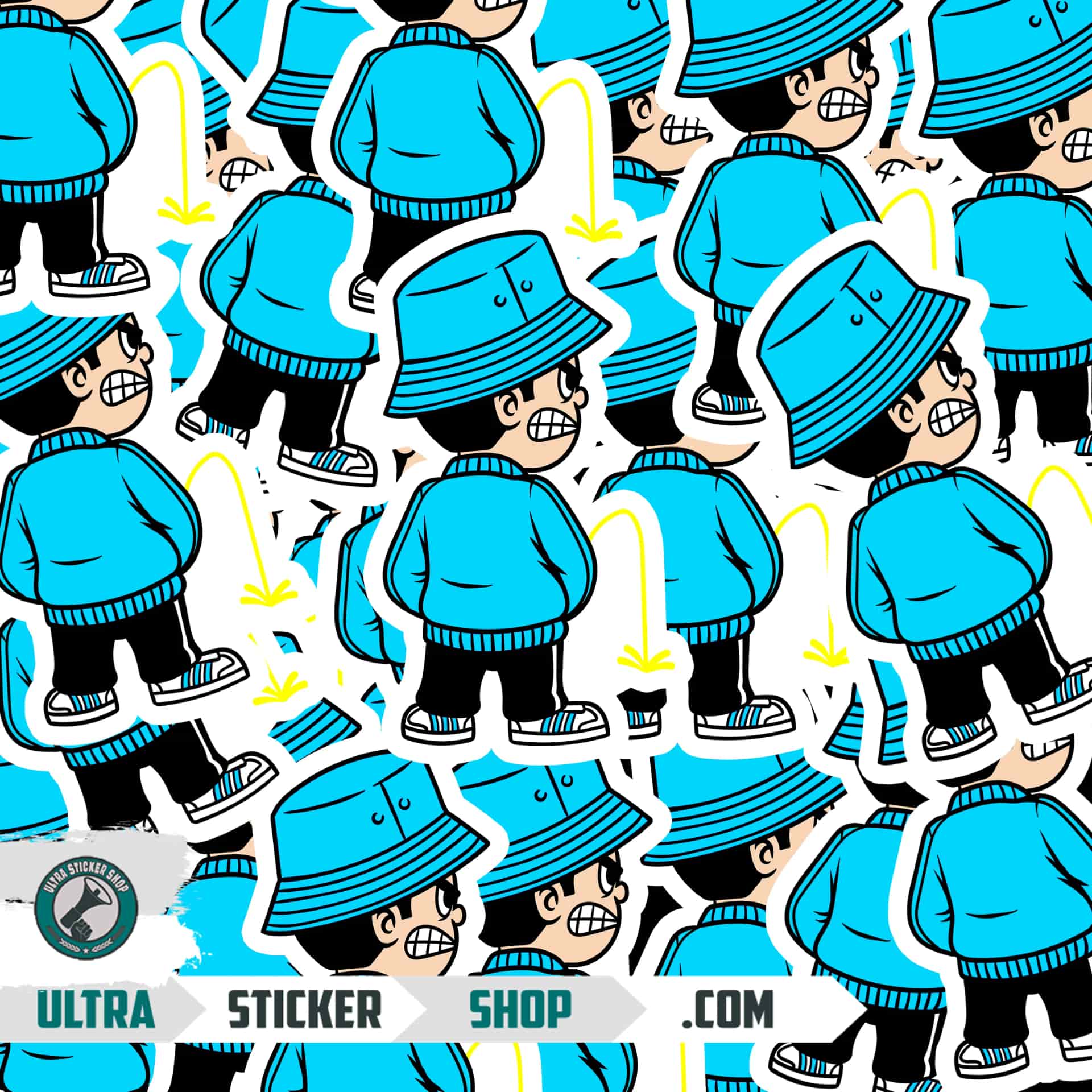 Pee kid light blue Stickers