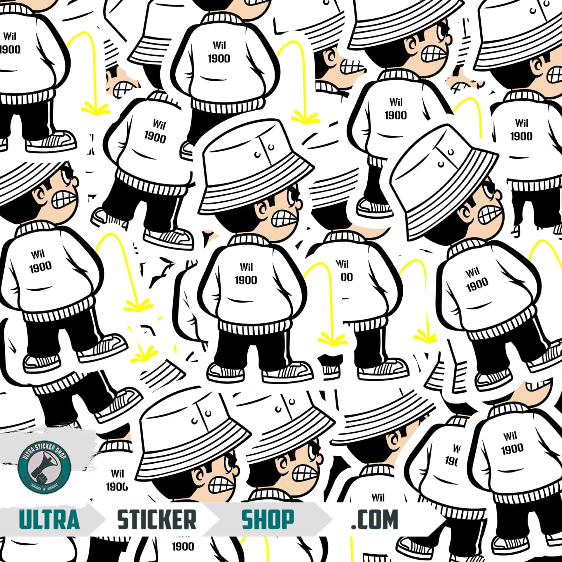 Wil 1900 Pee Kid Stickers