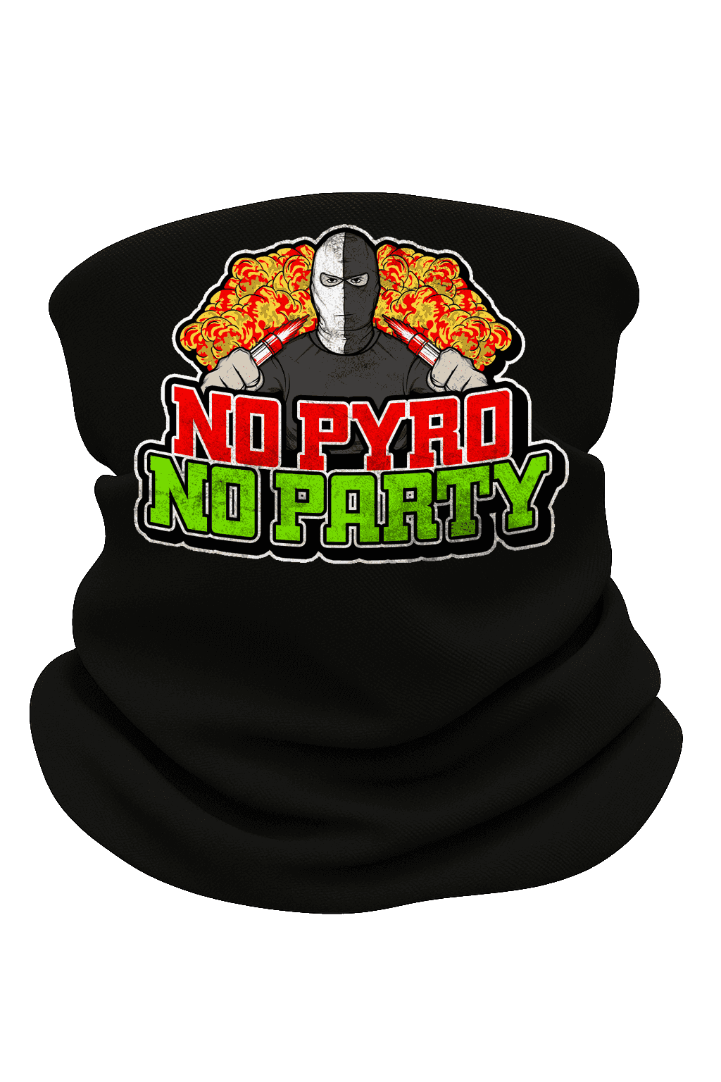 No pyro no party Neckwarmer