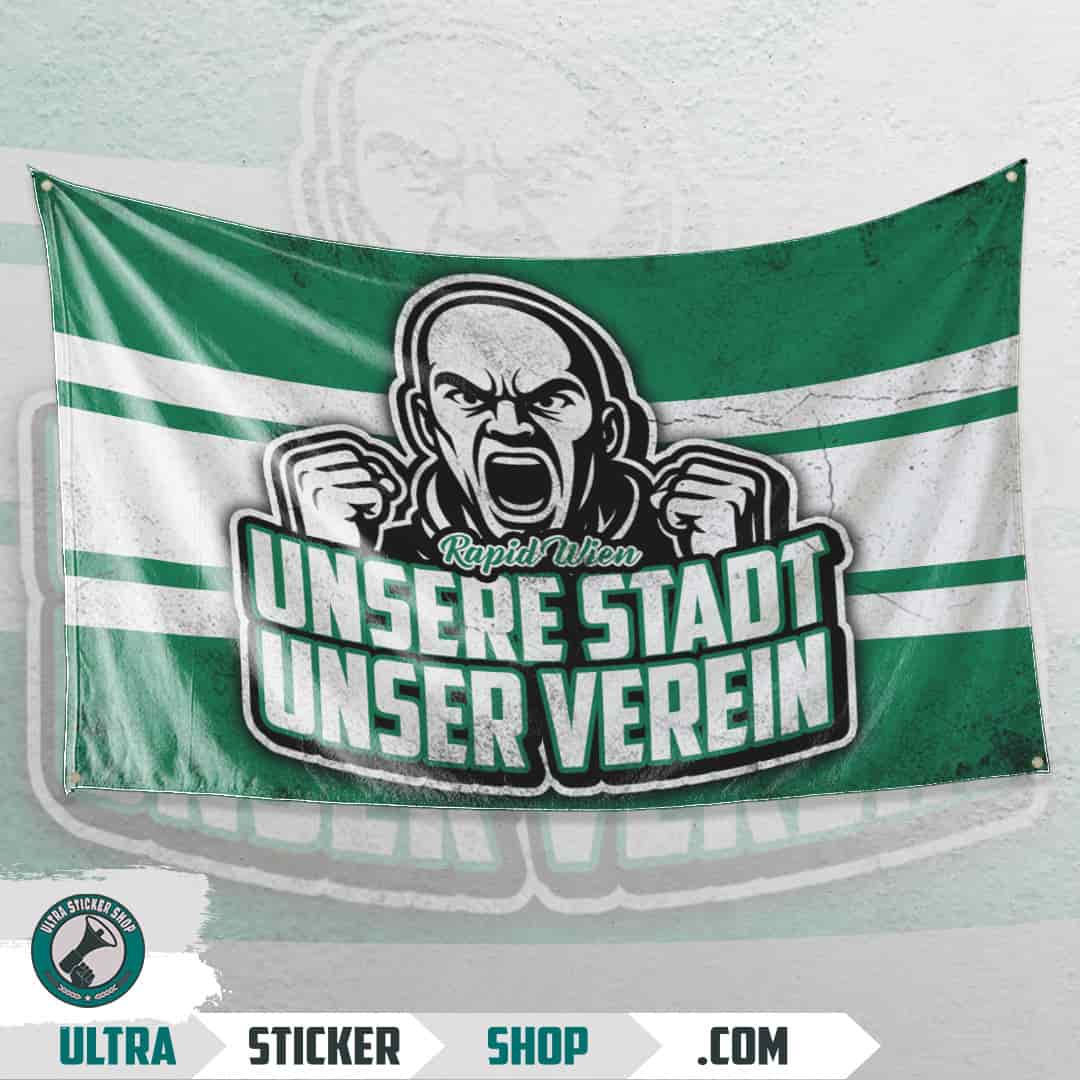 Rapid Wien Unsere Stadt unser verein Flag