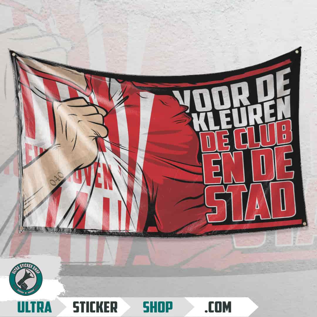 Voor de kleuren de club en de stad-Eindhoven Flag