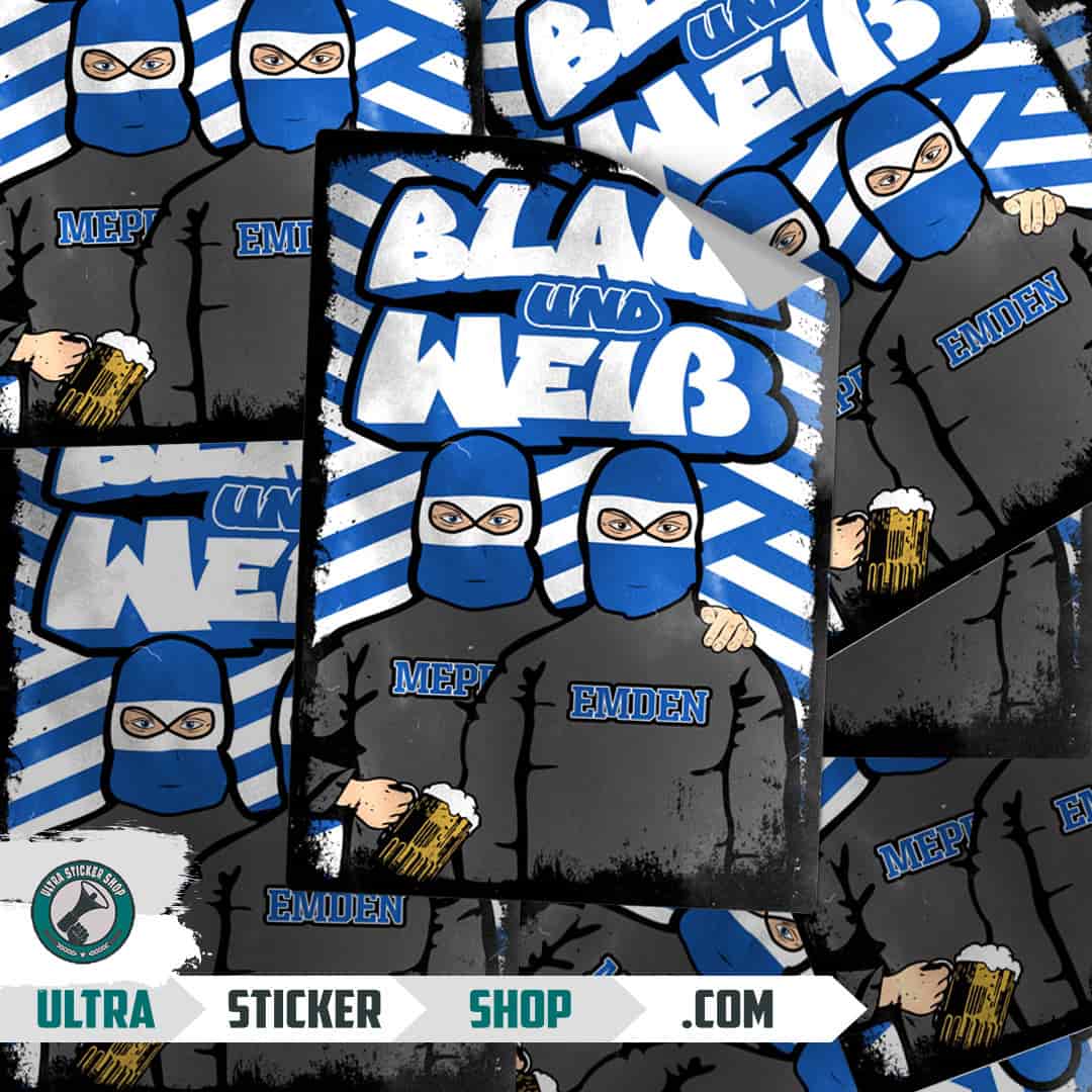 Blau und Weiß Stickers