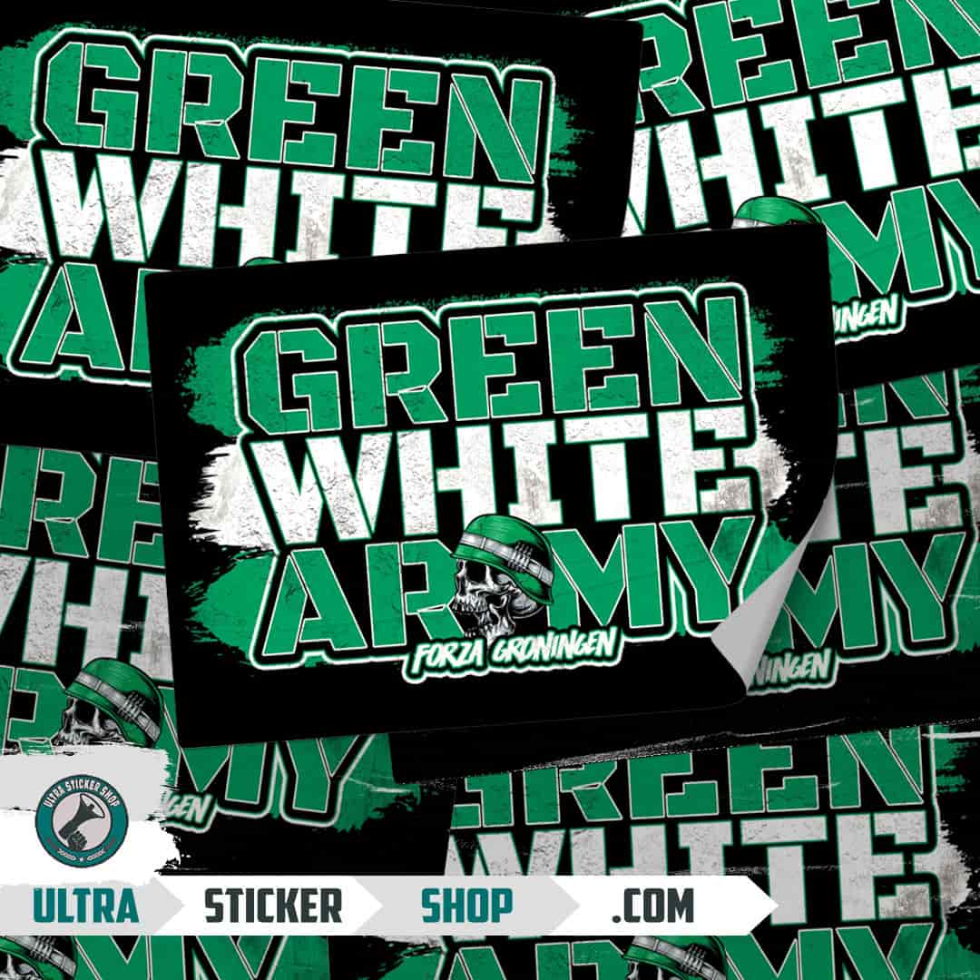 Green white army Stickers
