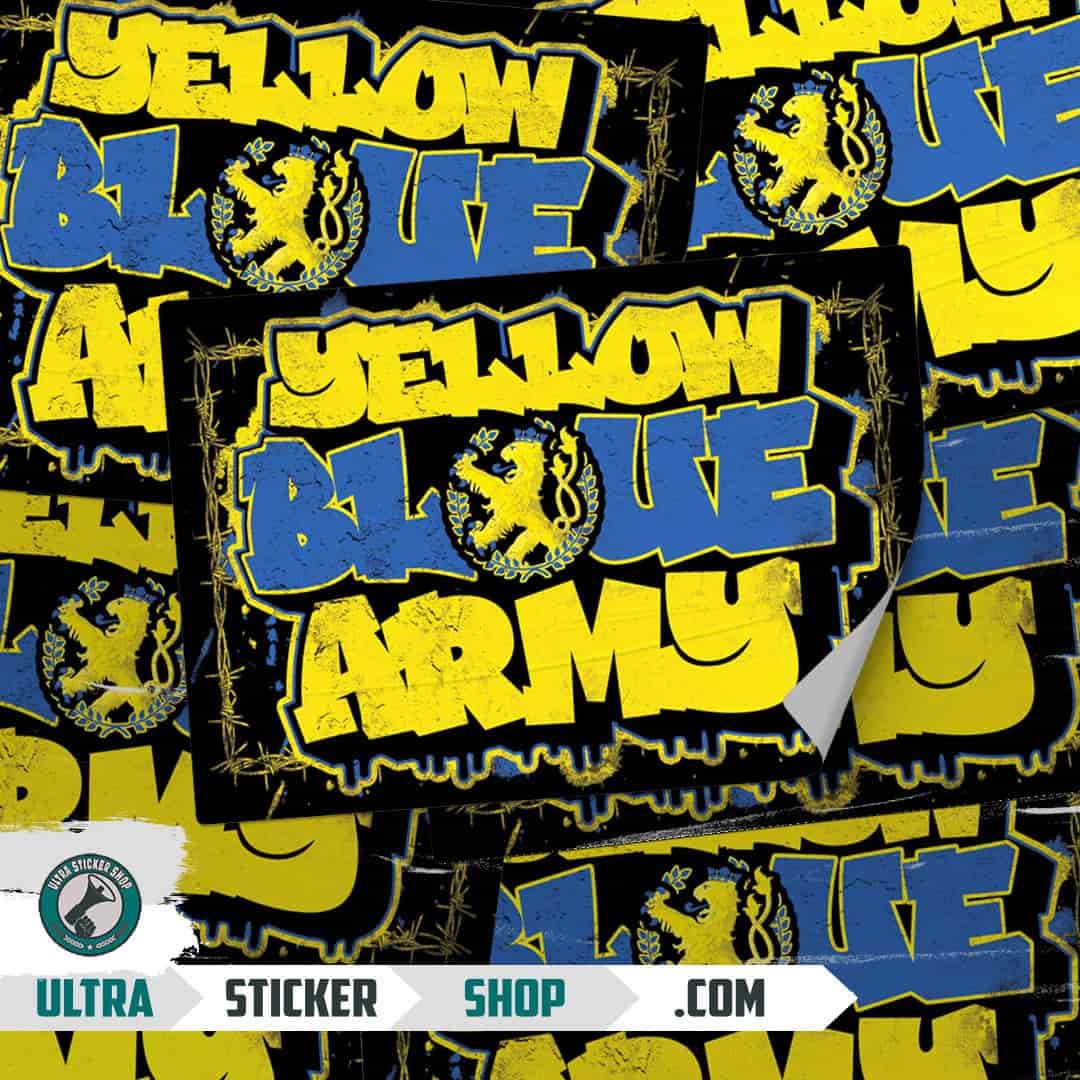 Yellow Blue Army Stickers