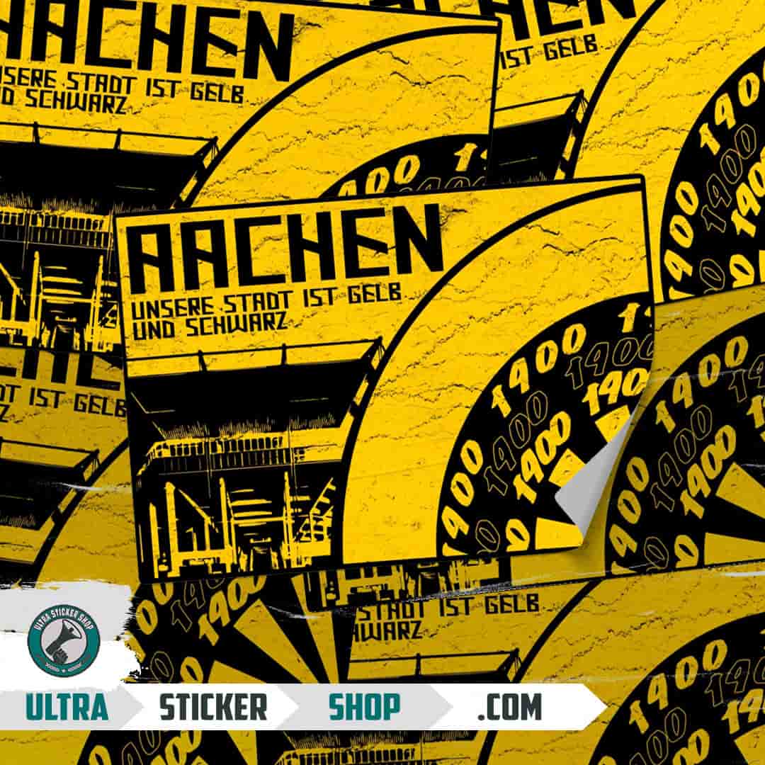 Aachen, unsere Stadt ist gelb und schwarz Stickers