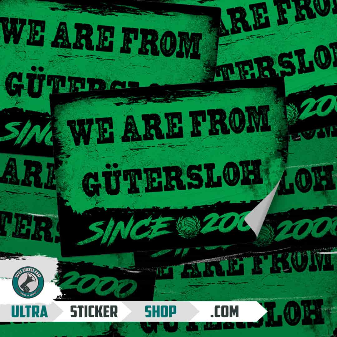 We are from Gütersloh since 2000 Stickers