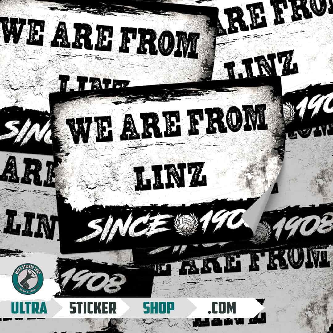 We are from Linz since 1908 Stickers