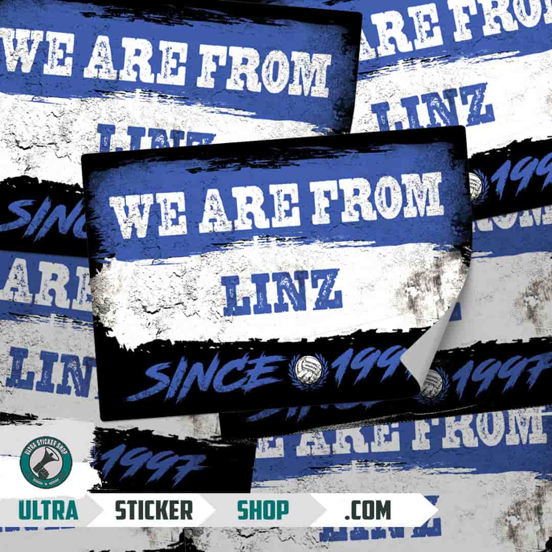 We are from Linz since 1997 Stickers