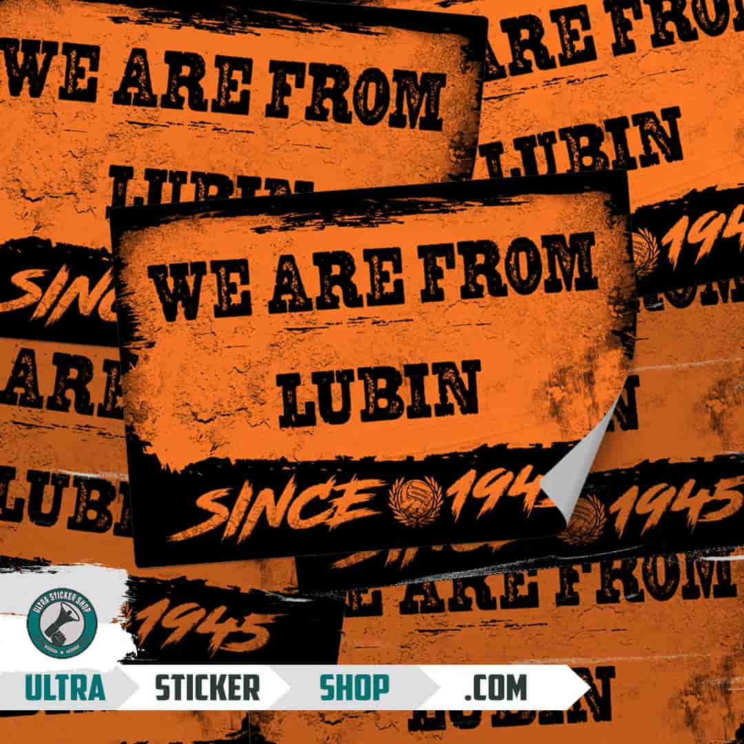 We are from Lubin since 1945 Stickers