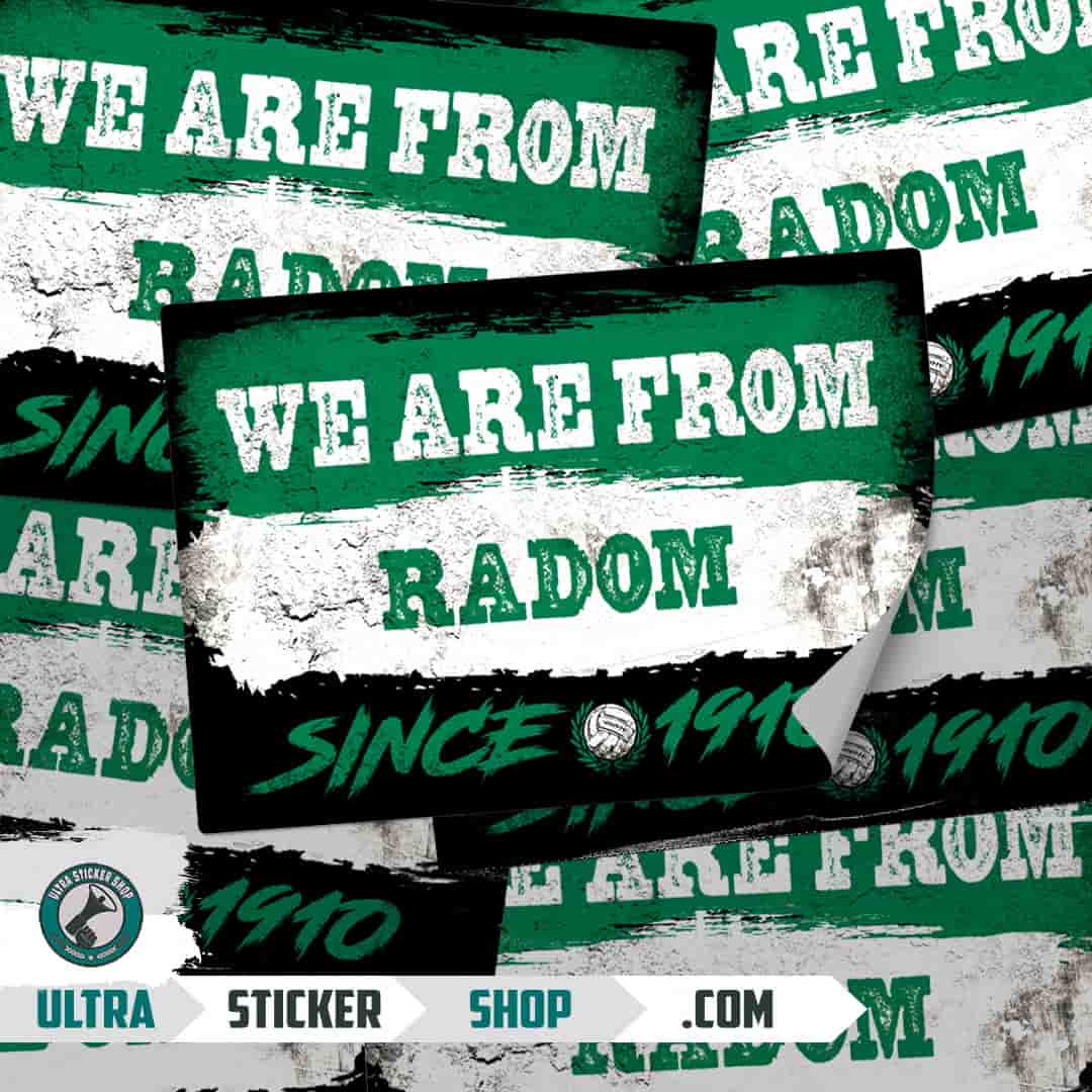 We are from Radom since 1910 Stickers