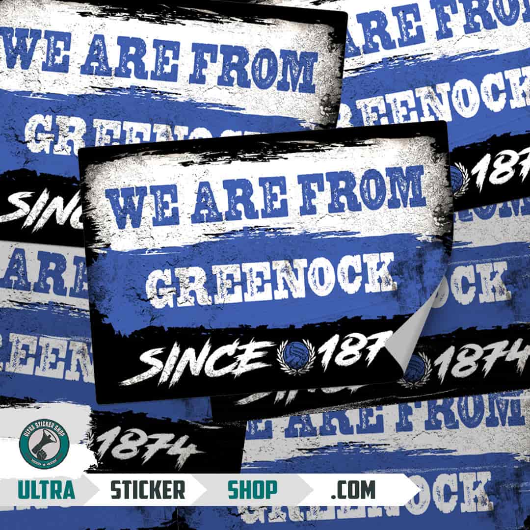 We are from Greenock since 1874 Stickers