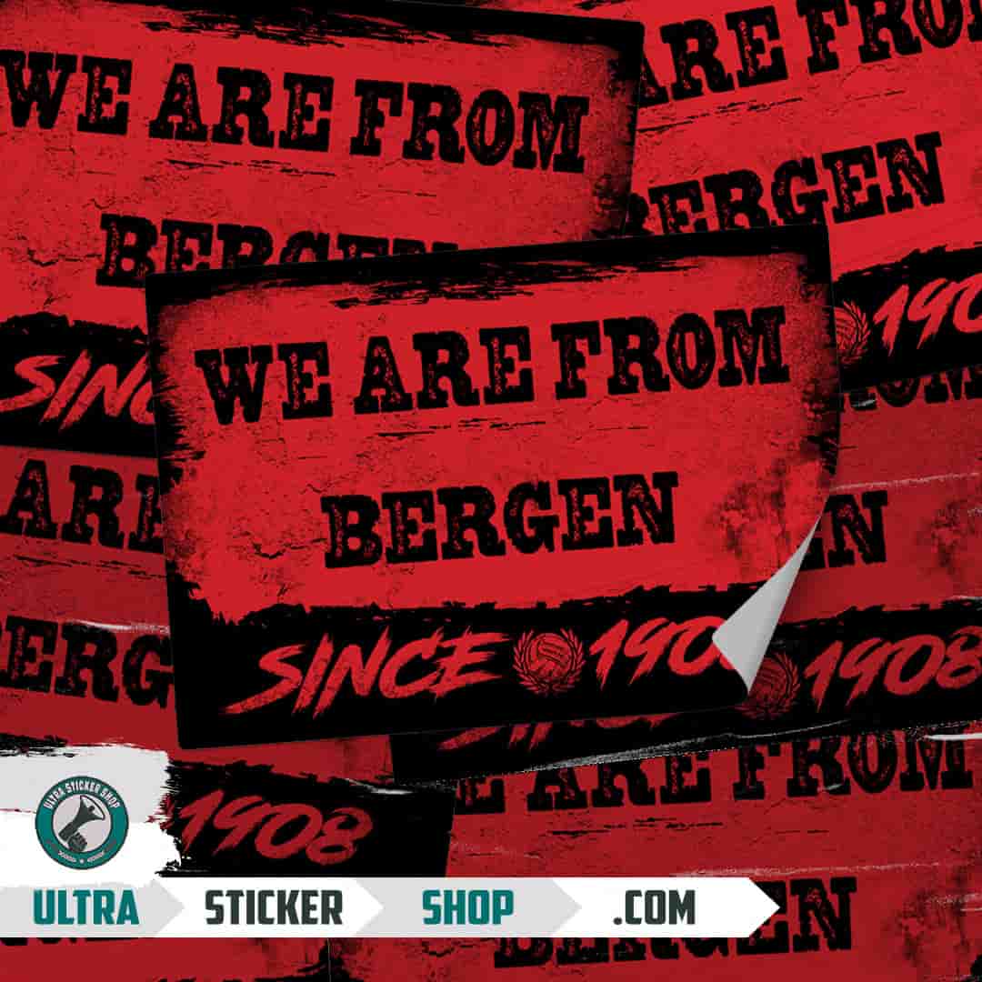 We are from Bergen since 1908 Stickers