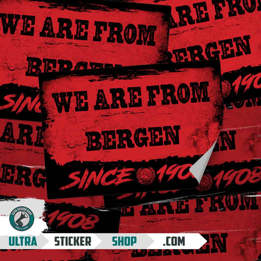 We are from Bergen since 1908 Stickers