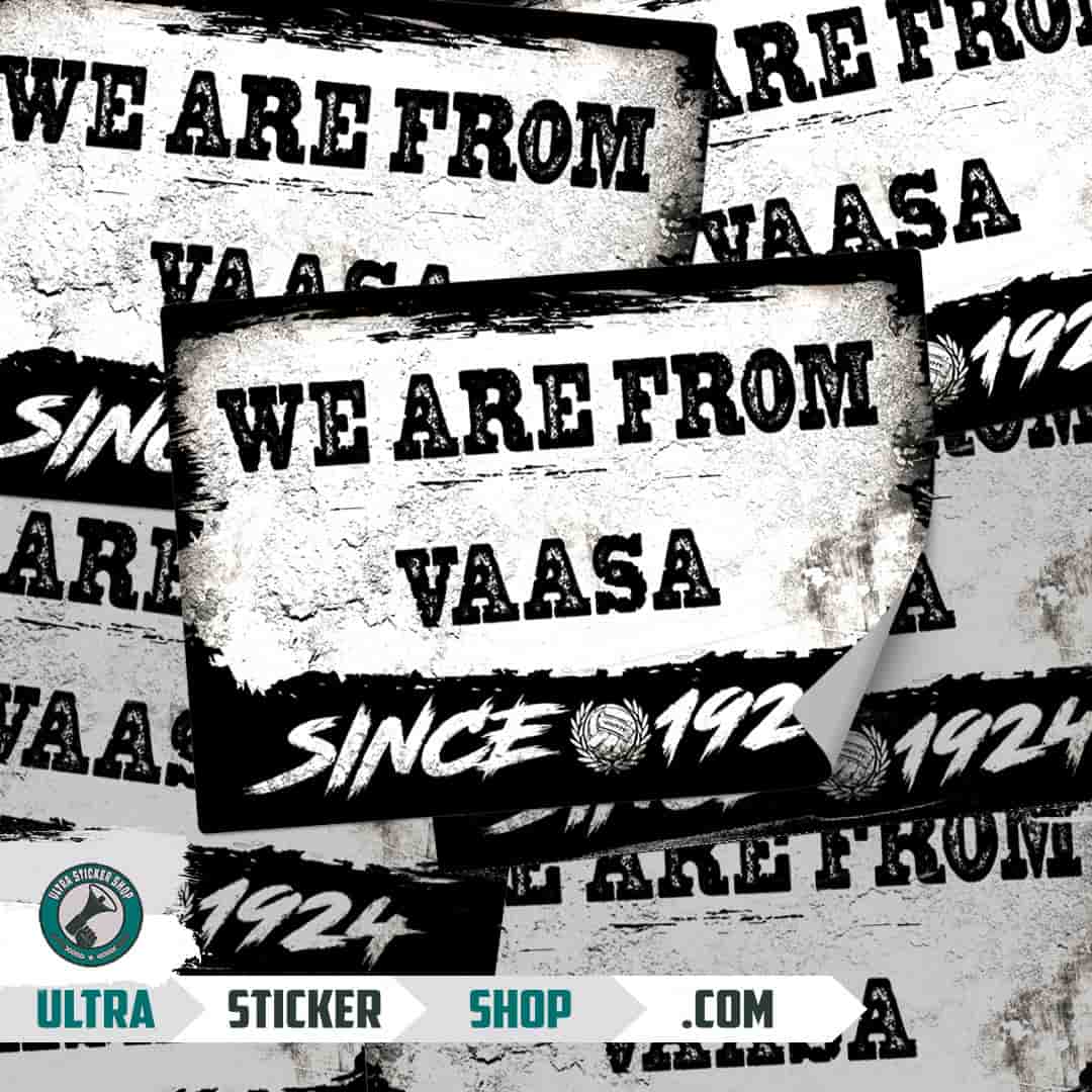 We are from Vaasa since 1924 Stickers
