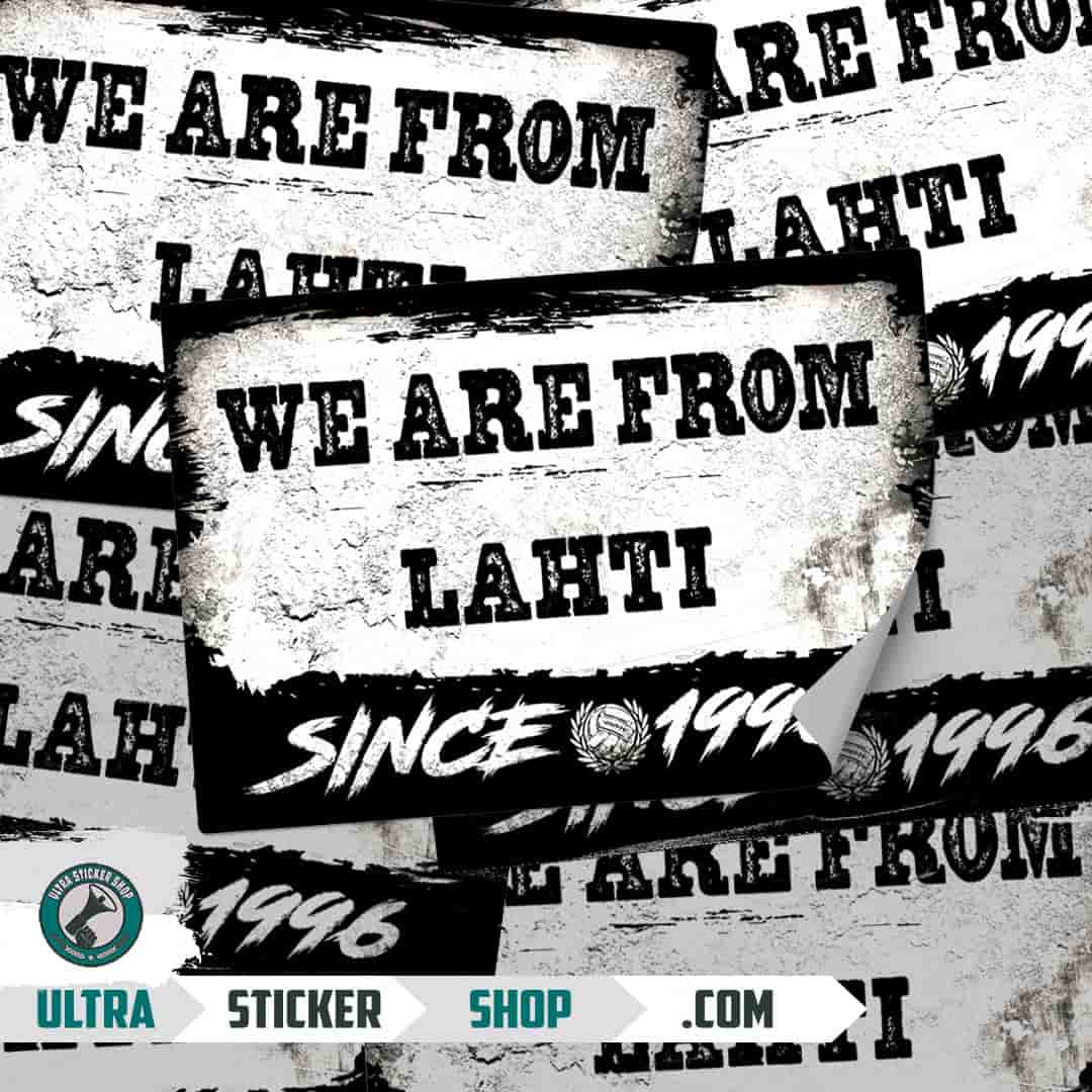We are from Lahti since 1996 Stickers
