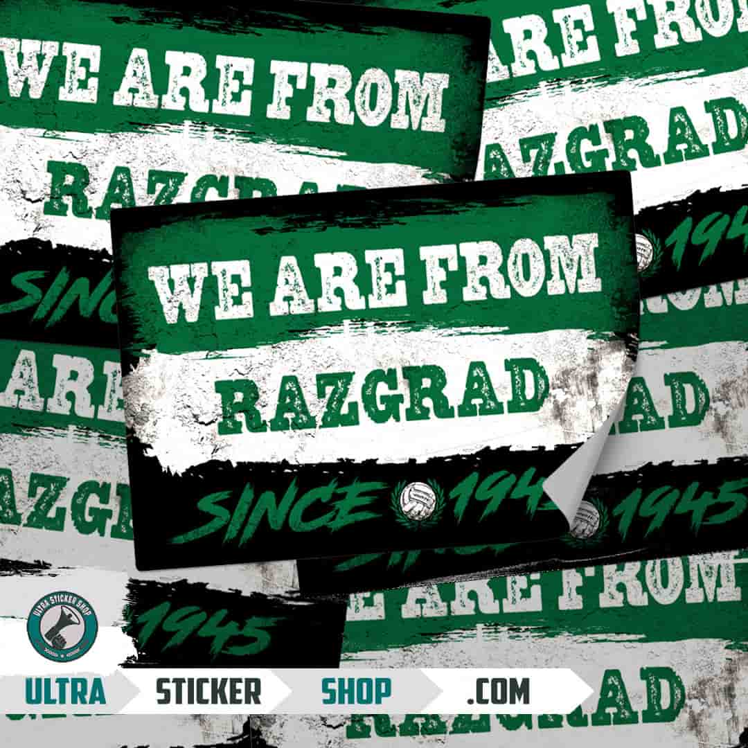 We are from Razgrad since 1945 Stickers