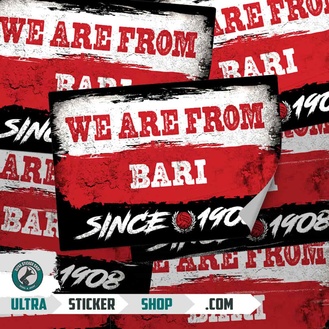 We are from Bari since 1908 Stickers