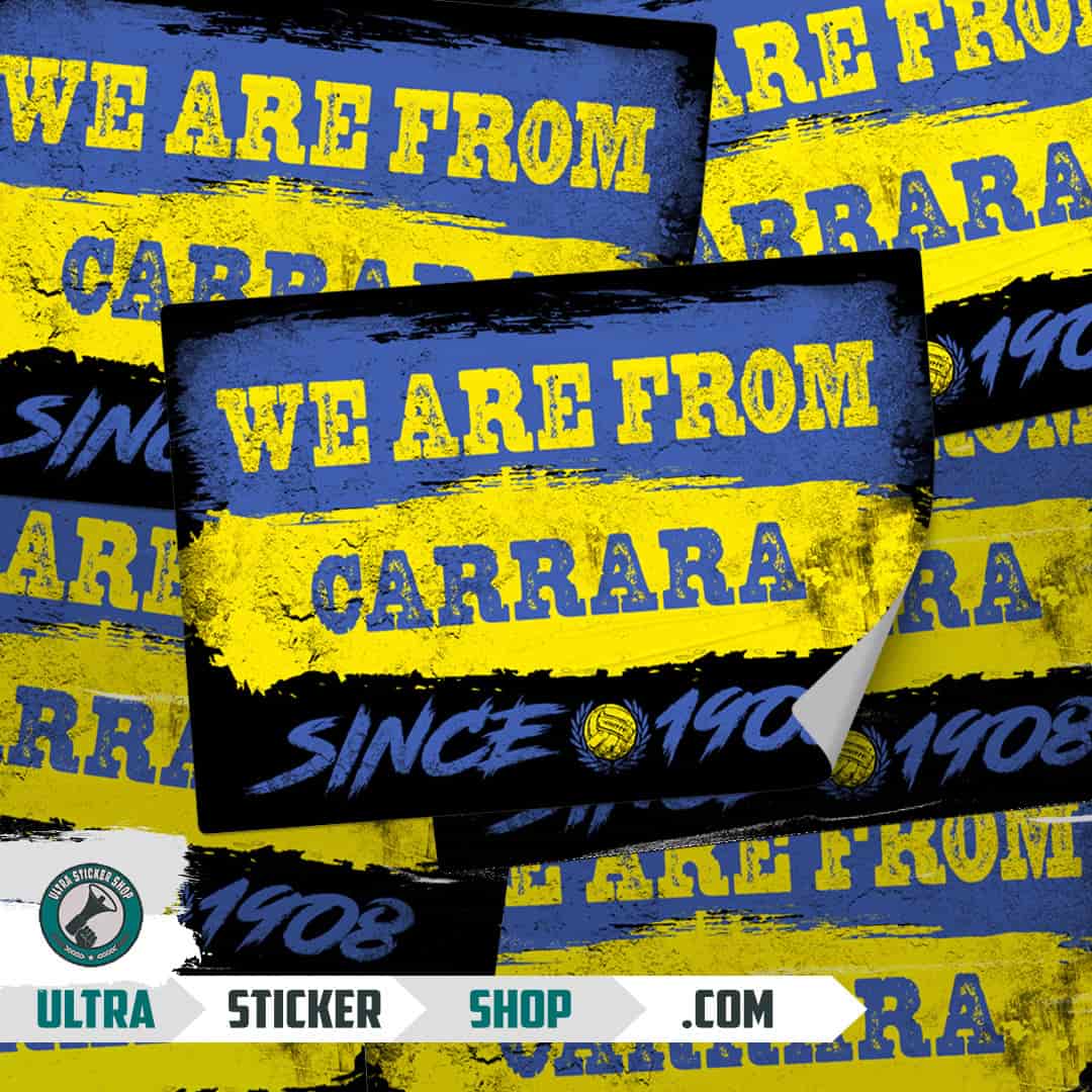 We are from Carrara since 1908 Stickers