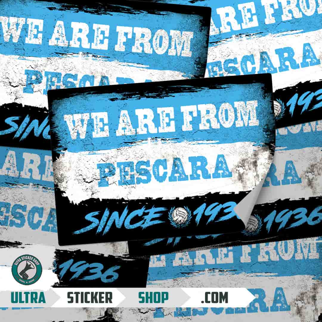 We are from Pescara since 1936 Stickers