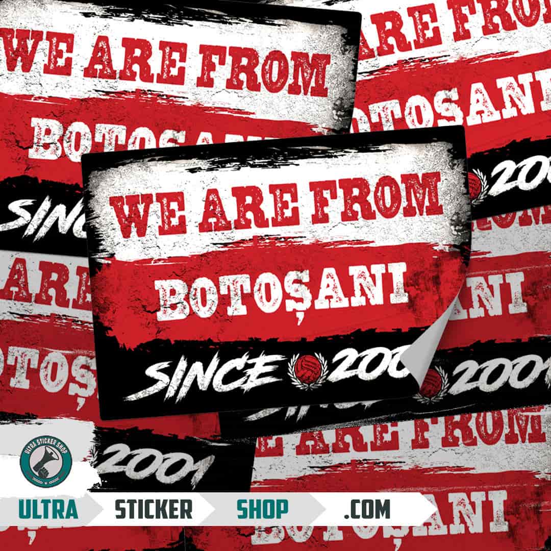 We are from Botoșani since 2001 Stickers