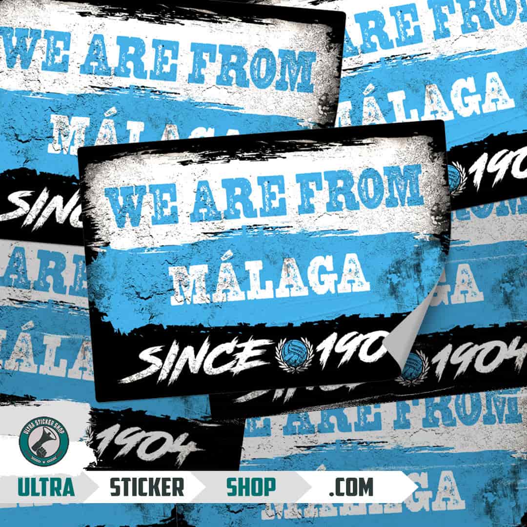 We are from Málaga since 1904 Stickers