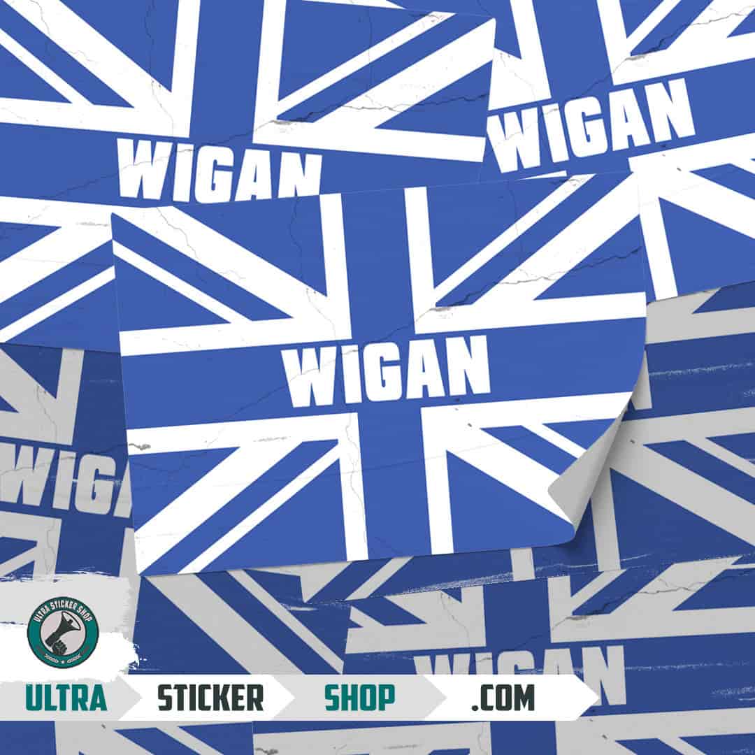 Wigan Union Jack Stickers