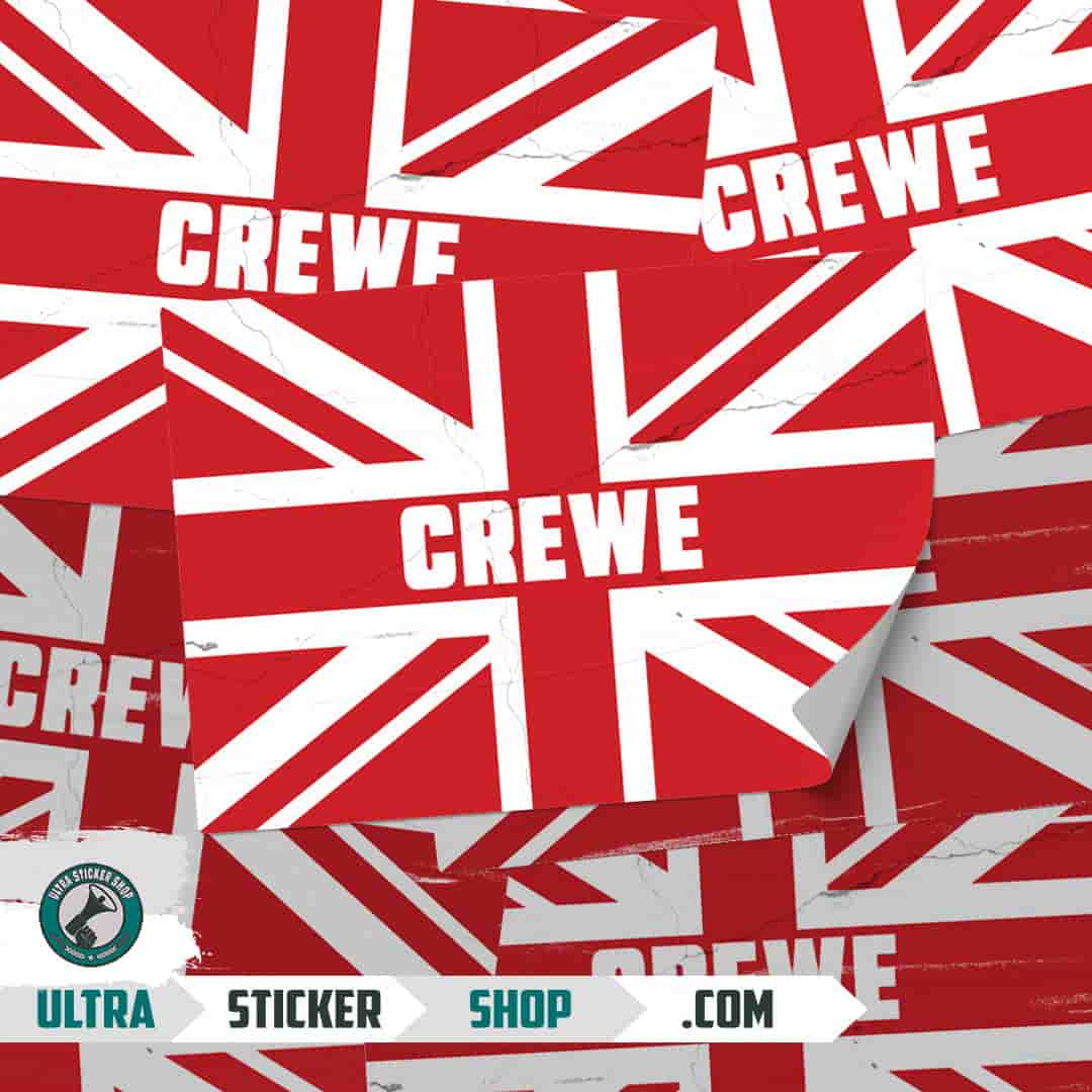 Crewe Union Jack Stickers