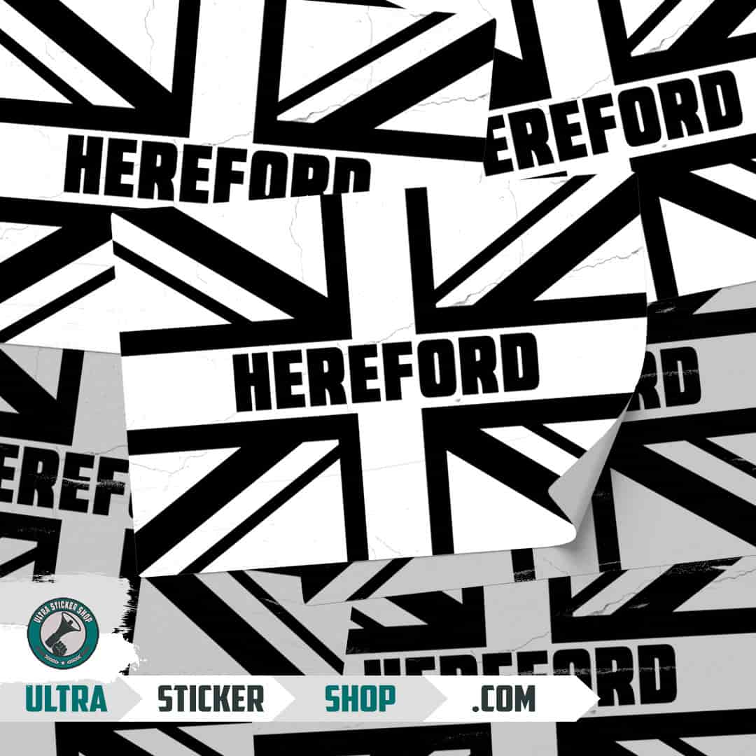 Hereford Union Jack Stickers