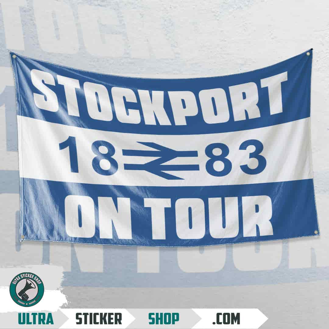 Stockport 1883 on tour Flag