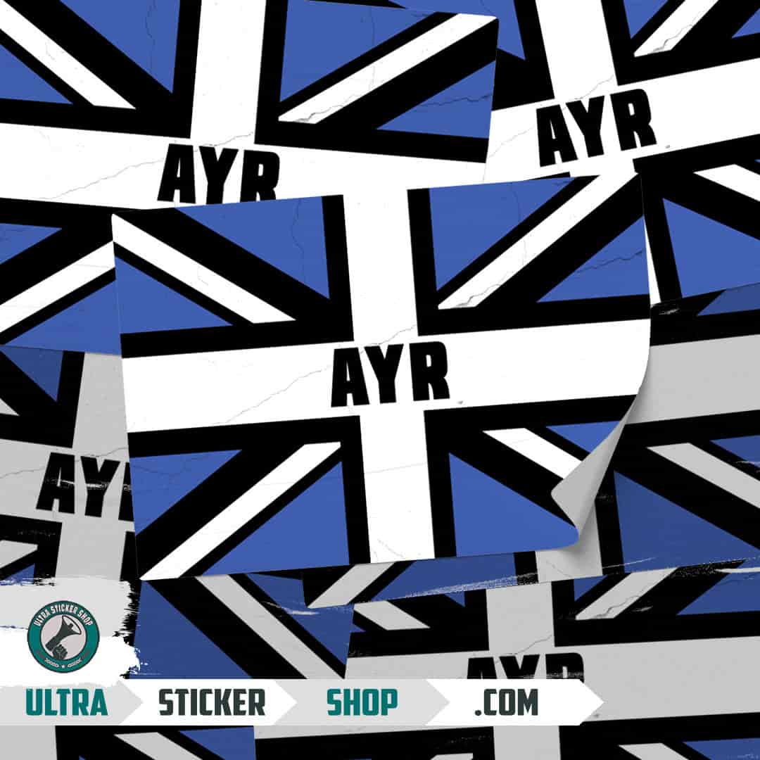 Ayr Union Jack Stickers