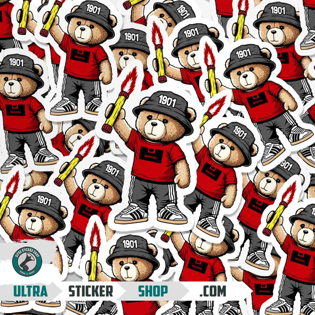 Rennes 1901 bear Stickers