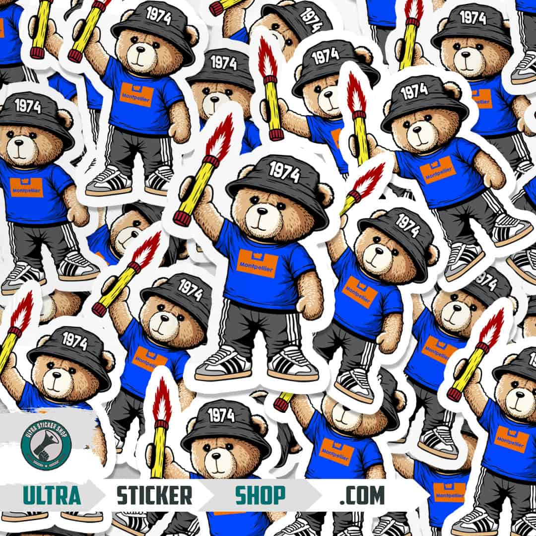 Montpellier 1974 bear Stickers
