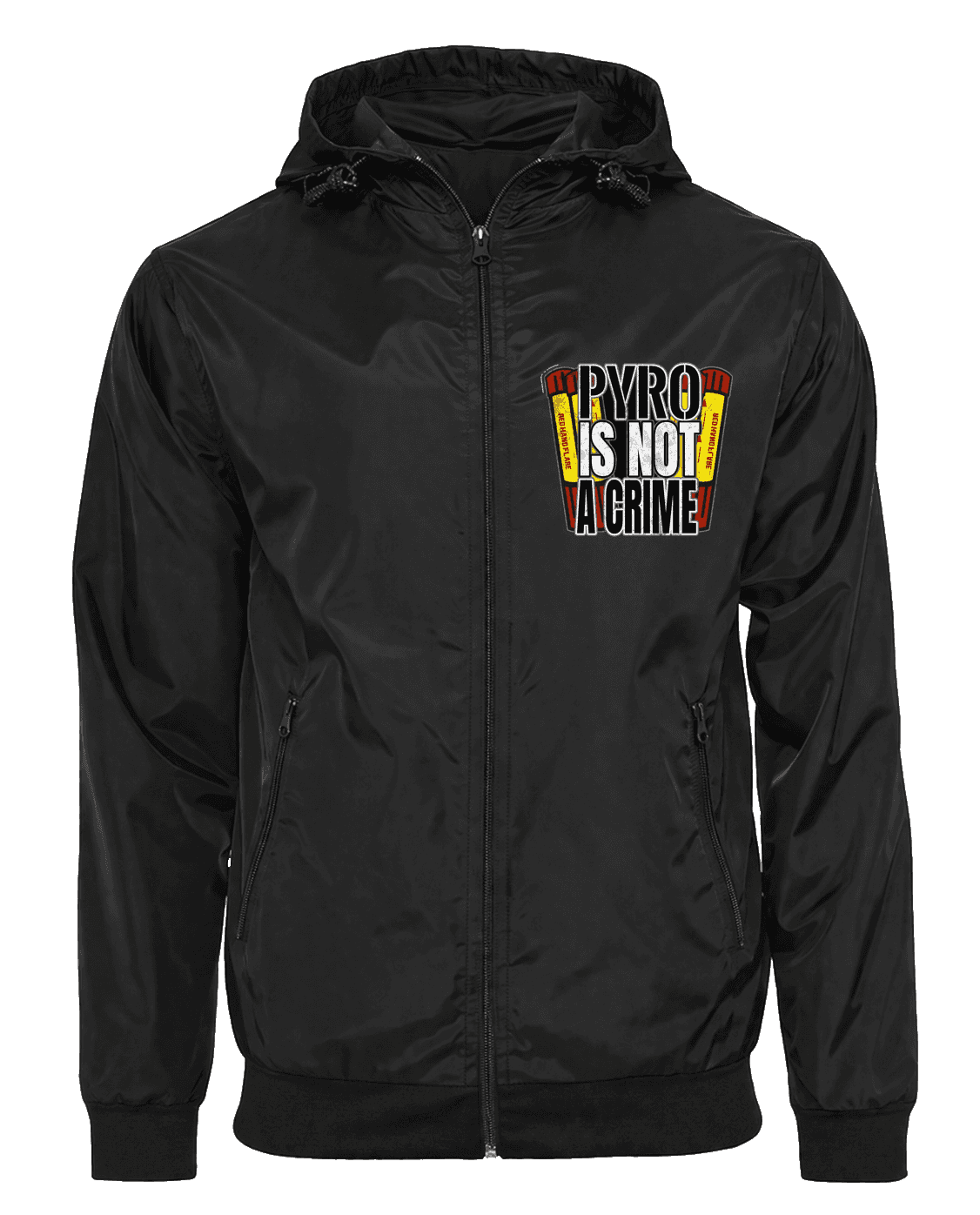 Pyro is not a crime Jacket with Zip-Off Balaclava