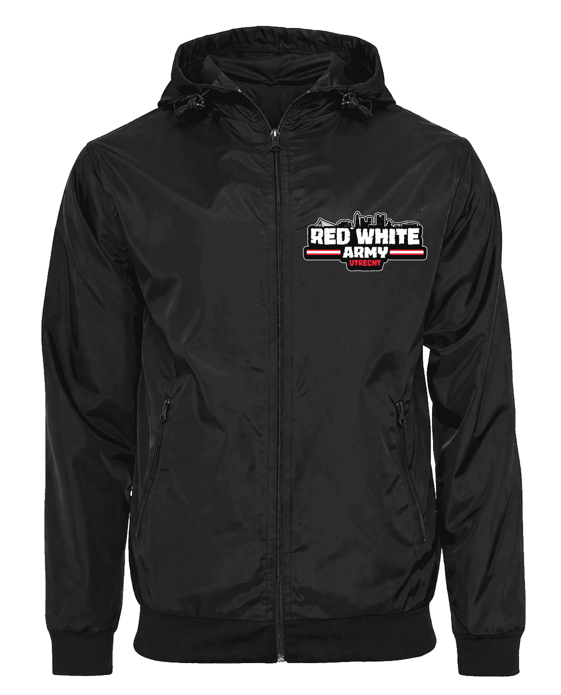 Red white army Utrecht Jacket with Zip-Off Balaclava