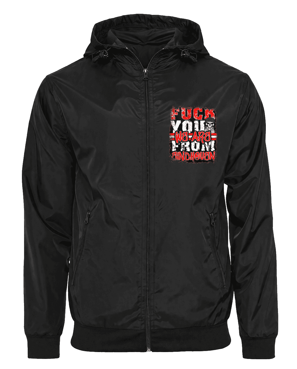 Fuck you we are from Eindhoven Jacket with Zip-Off Balaclava
