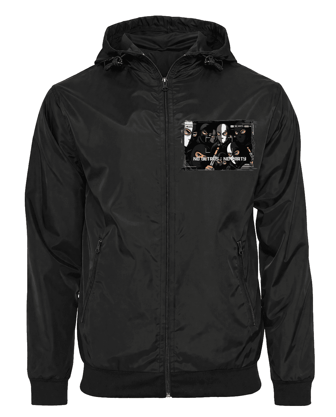 No ultras : No party Jacket with Zip-Off Balaclava