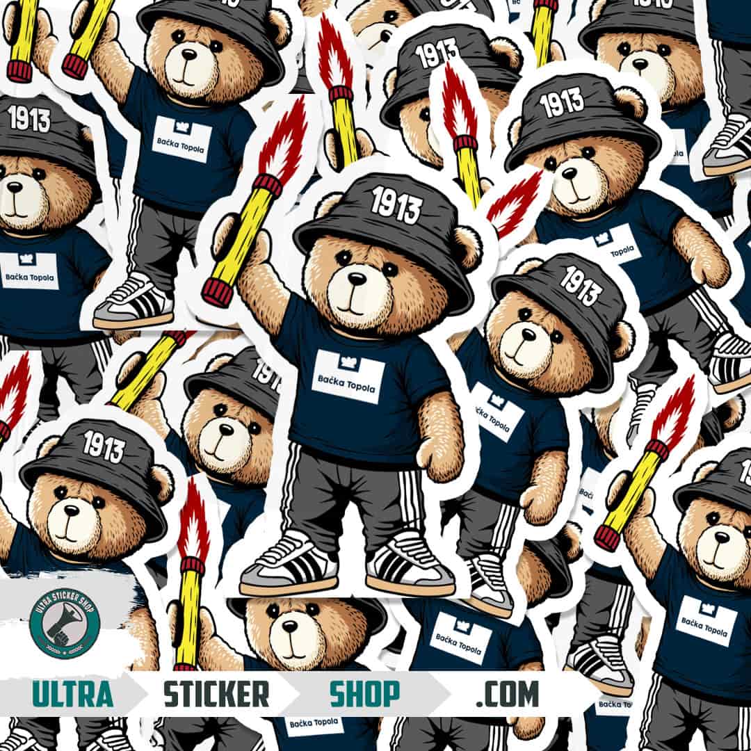 Bačka Topola 1913 bear Stickers