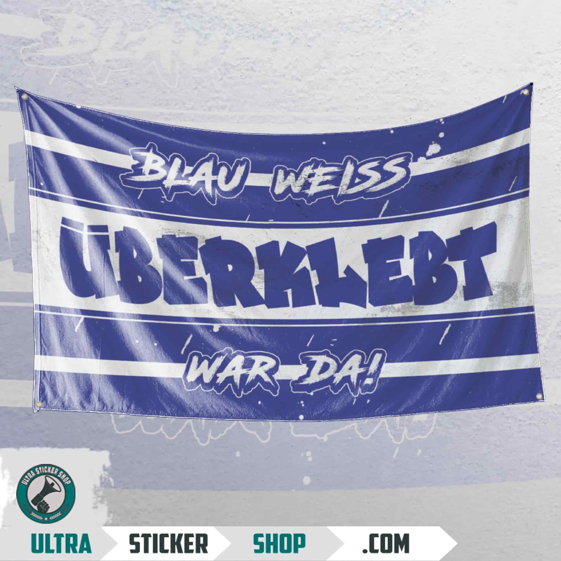 überklebt blau weiss war da! Flag