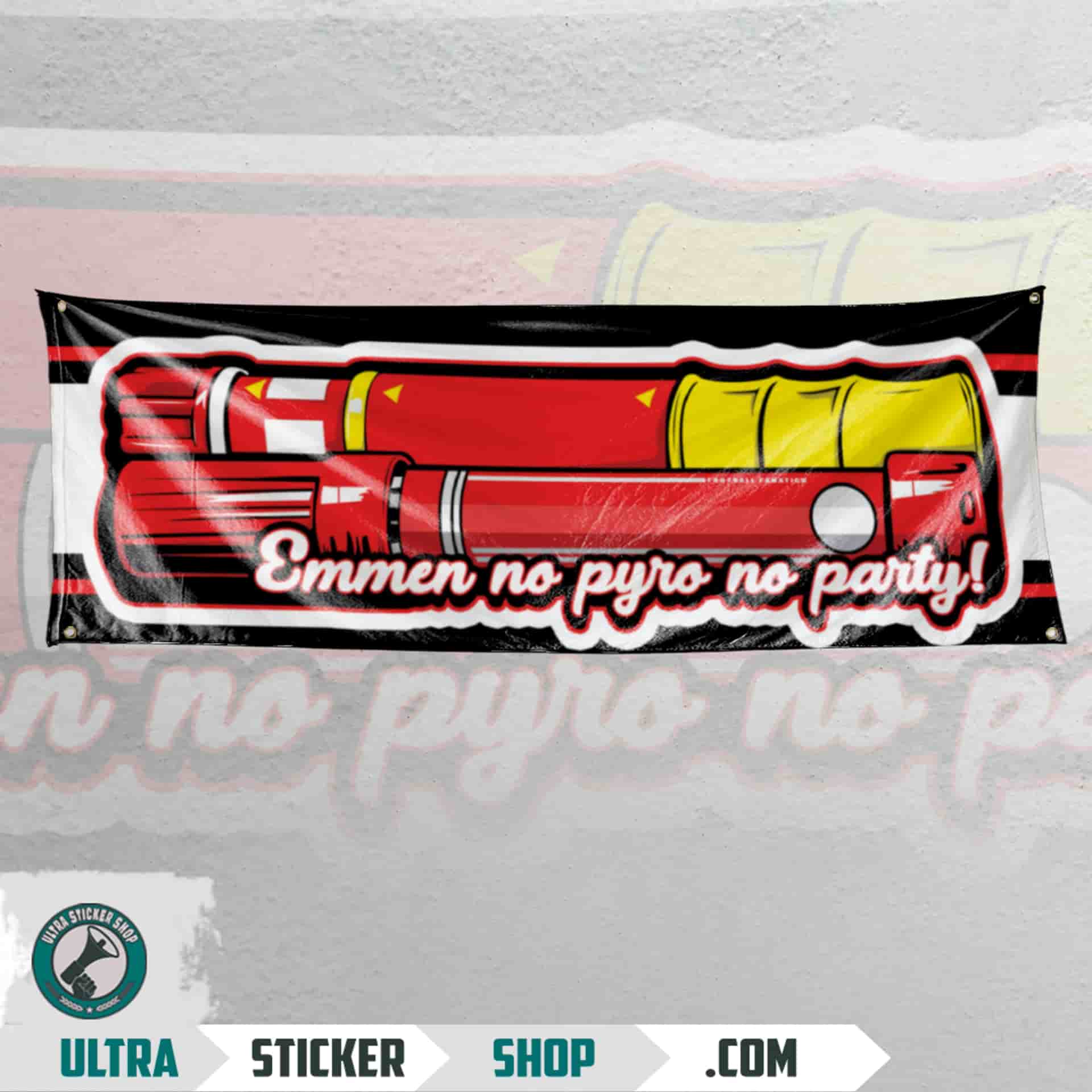 Emmen no pyro no party Flag