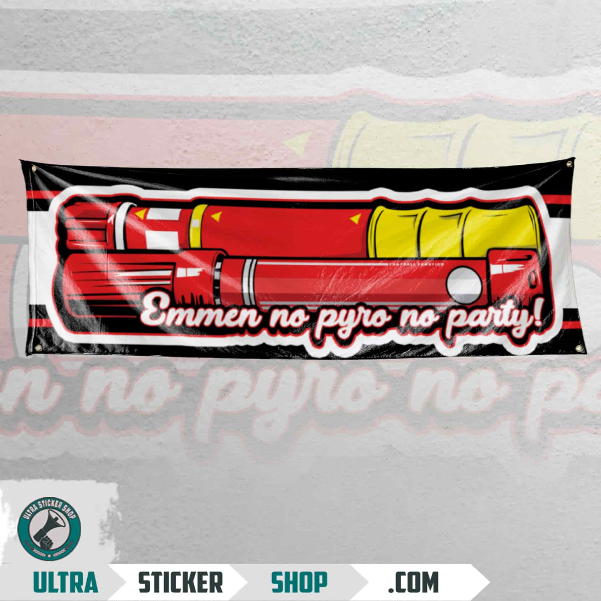 Emmen no pyro no party Flag
